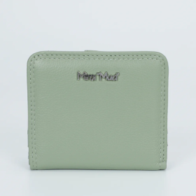 PORTAFOGLIO MEDIO IN PELLE VERDE ACQUA 