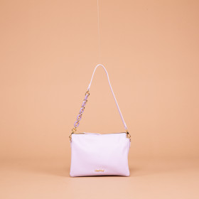 BORSA A SPALLA CON DETTAGLIO CATENA LILLA