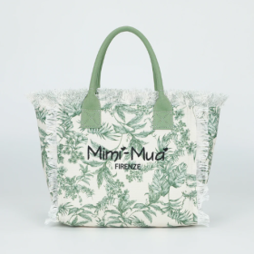 BORSA SHOPPER GRANDE IN FANTASIA VERDE MILITARE 