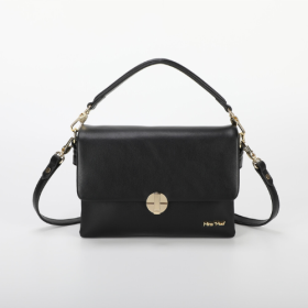 BORSA A TRACOLLA NERO CON CHIUSURA TONDA NERO