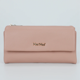 PORTAFOGLIO GRANDE CON PATTA E ZIP ROSA 
