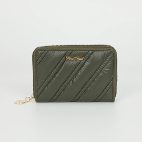 PORTAFOGLIO MEDIO IN PIUMINO VERDE MILITARE