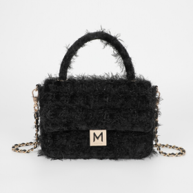 BORSA A TRACOLLA IN TWEED NERA