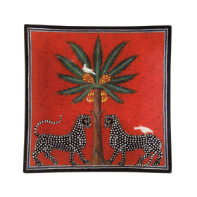 PIATTO DI VETRO MOSAICO ROSSO 18CM X 18CM