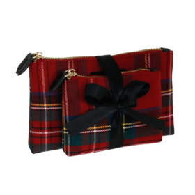 SET BUSTE TARTAN TOUCH ROSSO
