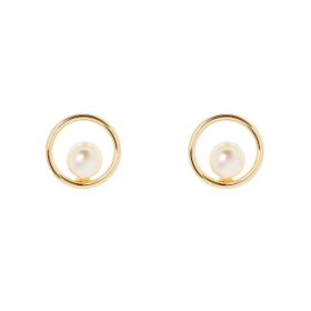 Orecchini perla in cerchietto Ninive - Oro