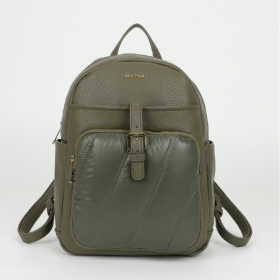 ZAINO CON DETTAGLIO IN PIUMINO VERDE MILITARE