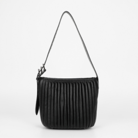 BORSA A TRACOLLA PLISSETTATA NERO