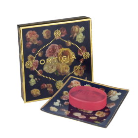 ROSE ANTICHE SAPONETTA CON PIATTO IN VETRO