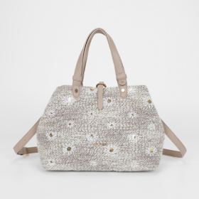 BORSA A BRACCIO IN TESSUTO BEIGE