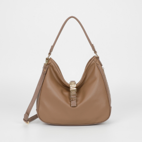 BORSA A SACCA CON LETTERE MIMI-MUA TAUPE