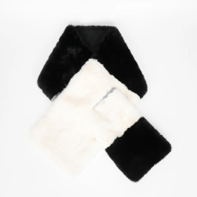 GIROCOLLO TRICOLOR EFFETTO PELLICCIA NERO