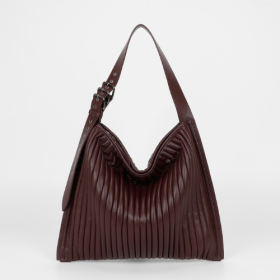 BORSA A SPALLA GRANDE PLISSETTATA BURGUNDY