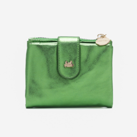 PORTAFOGLIO PICCOLO CON PATTA LAMINATO VERDE MENTA 