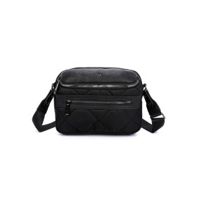 BORSA A TRACOLLA CON DETTAGLIO TRAPUNTATO NERO ART.Y113