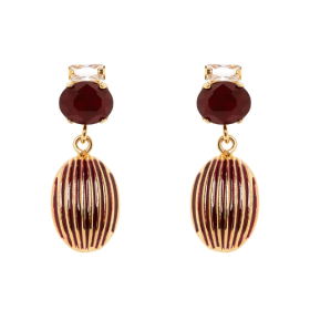 Orecchini baguette e ovale Malena - Rosso