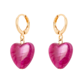 Orecchini cerchietto e cuore Demetra - Viola