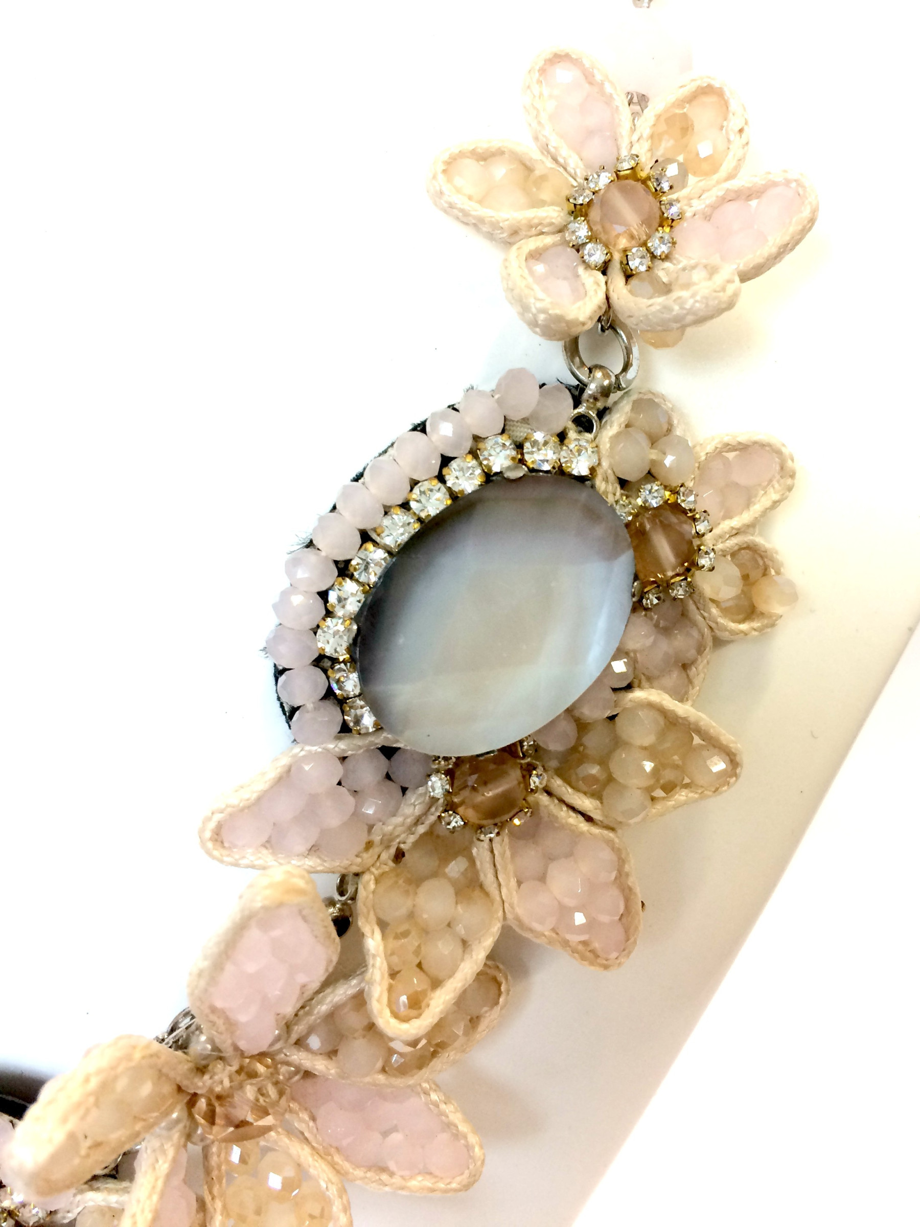 collana girocollo con cristalli e fiori rosa art. B000176