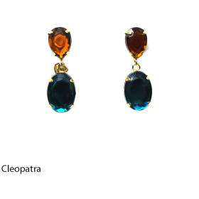 ORECCHINI CLEOPATRA PENDENTE BLU MARRONE ART.16112